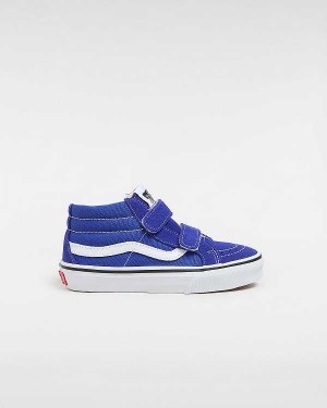 Blue Vans Sk8-Mid Reissue Hook and Loop (4-8 years) Kids' Sneakers | VN4893610