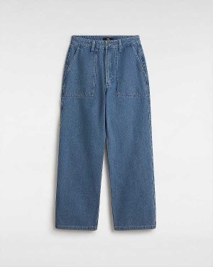 Blue Vans Union Relaxed Denim Carpenter Women Pants | VN1796840