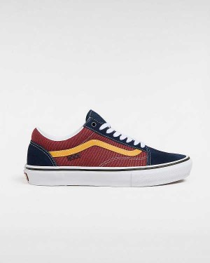 Blue / Burgundy Vans Old Skool Men Skate Shoes | VN0743568