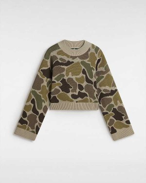 Brown Vans Cammile Camo Women Sweater | VN4610359