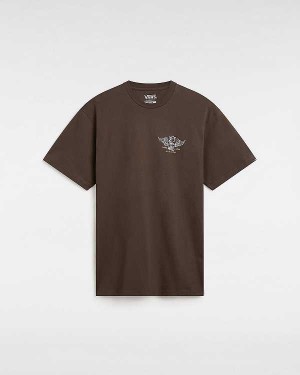 Brown Vans Club House Men T Shirts | VN9273148