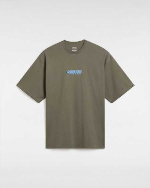 Brown Vans Retro Hook and Loop Men T Shirts | VN7235904