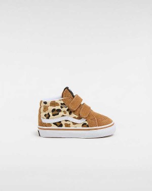 Brown Vans Sk8-Mid Reissue Hook and Loop (1-4 Years) Kids' Sneakers | VN2074982