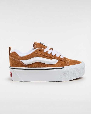 Brown / Orange Vans Knu Stack Women Sneakers | VN0627395