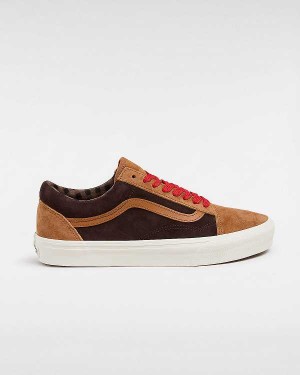 Brown / Orange Vans Old Skool Pig Suede Men Sneakers | VN4150269