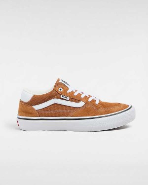 Brown / Orange Vans Rowan Men Skate Shoes | VN2813705