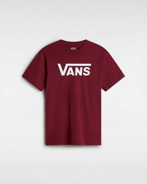 Burgundy Vans Classic Women T Shirts | VN7296031