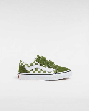 Green Vans Old Skool Hook And Loop (4-8 Years) Kids' Sneakers | VN8759346