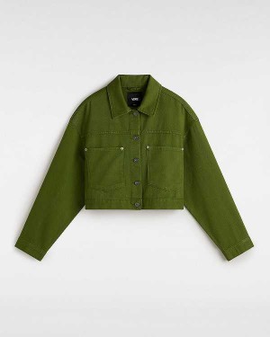 Green Vans Raynes Crop Trucker Women Jacket | VN2759436