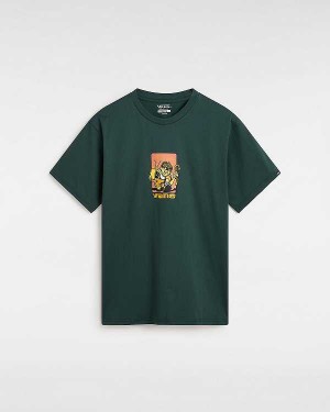 Green Vans Robbie Men T Shirts | VN8051967