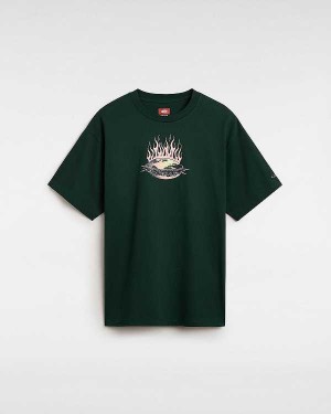 Green Vans Skate Global Dominance Men T Shirts | VN8607451