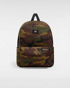 Green / Brown Vans Old Skool Unisex Backpacks | VN3149250