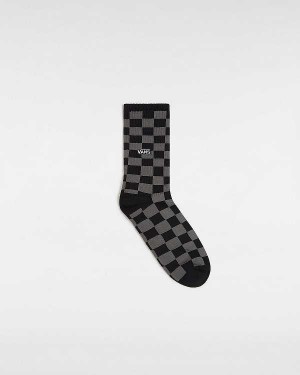 Grey Vans Checkerboard Crew (1 Pair) Unisex Socks | VN9786153