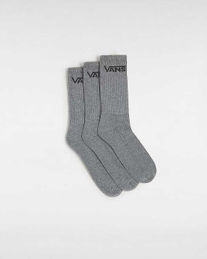 Grey Vans Classic Crew (3 pairs) Unisex Socks | VN5130946