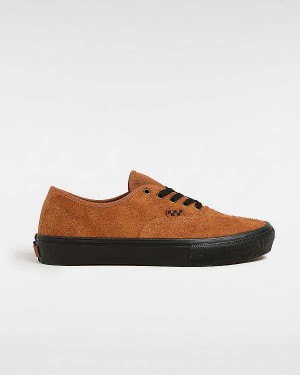 Orange Vans Authentic Hairy Suede Men Skate Shoes | VN1987254