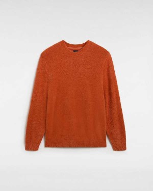 Orange Vans Elmsford Solid Crew Men Sweatshirt | VN0149753