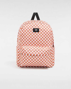 Orange Vans Old Skool Check Unisex Backpacks | VN3648257