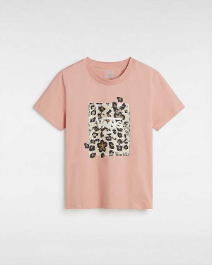 Pink Vans Animalier Boxed Women T Shirts | VN6392857