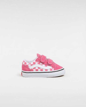 Pink Vans Old Skool Hook And Loop (1-4 Years) Kids' Sneakers | VN1439265