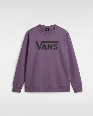 Purple Vans Classic V Boyfriend Fit Crew Women Sweatshirt | VN5021348