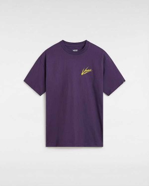 Purple Vans Dettori Loose Fit Men T Shirts | VN4102785