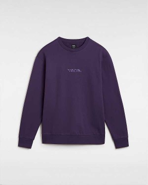 Purple Vans Essential Relaxed Crew Men Sweatshirt | VN5834296