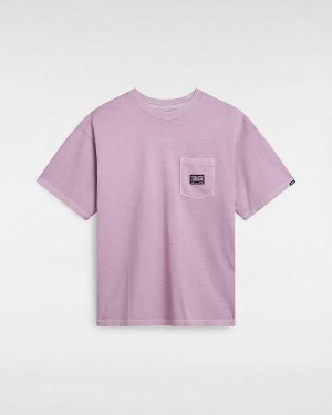 Purple Vans Hyper Patch Pocket Men T Shirts | VN2410653