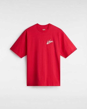 Red Vans Dettori Loose Fit Men T Shirts | VN4716089