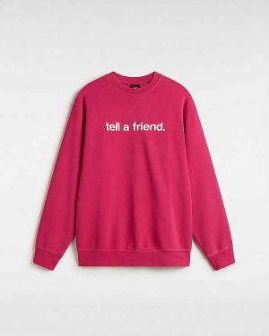 Red Vans Tell a Friend Crew Women Sweatshirt | VN7540932