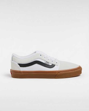 White Vans Chukka Low Sidestripe Men Skate Shoes | VN4190725