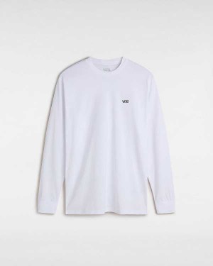 White Vans Left Chest Hit Long Sleeve Men T Shirts | VN7025163