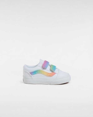 White Vans Old Skool Hook And Loop (1-4 Years) Kids' Sneakers | VN1082576