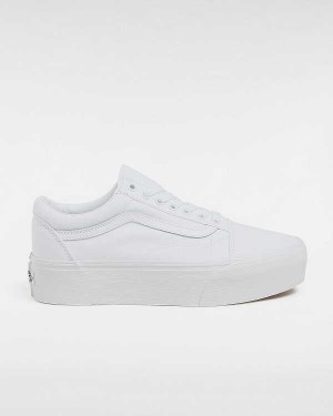 White Vans Old Skool Women Platform Shoes | VN8195237