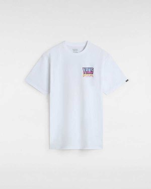 White Vans Palm Cheers Classic Men T Shirts | VN0871263