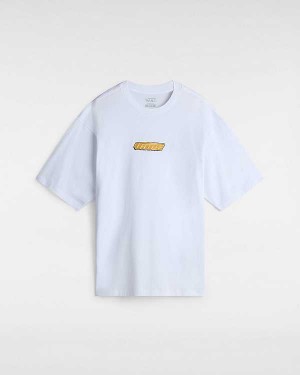 White Vans Retro V Men T Shirts | VN2648307