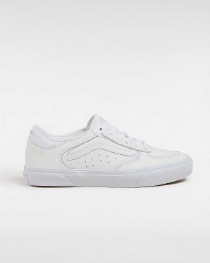 White Vans Rowley Leather Men Skate Shoes | VN2108493