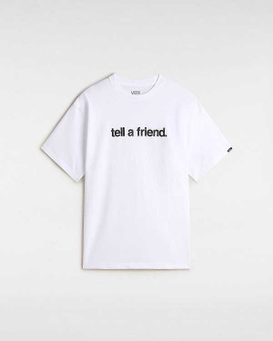 White Vans Tell a Friend Men T Shirts | VN1954023