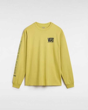 Yellow Vans MTE Warp Check Long Sleeve Men T Shirts | VN0231846