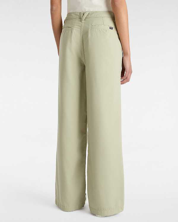 Beige Vans Alder Relaxed Pleated Women Pants | VN1045963