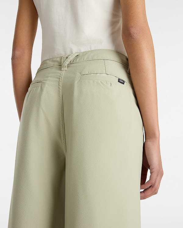 Beige Vans Alder Relaxed Pleated Women Pants | VN1045963