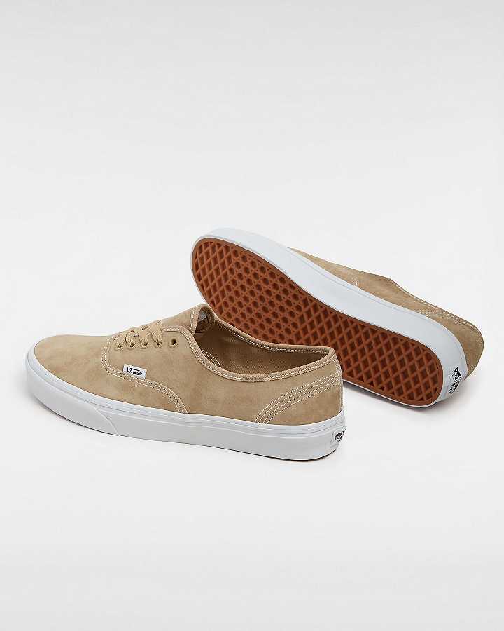 Beige Vans Authentic Pig Suede Men Sneakers | VN5407826