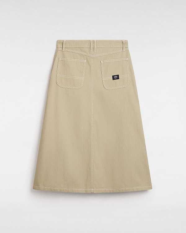 Beige Vans Codey Long Flare Utility Women Skirt | VN4812056