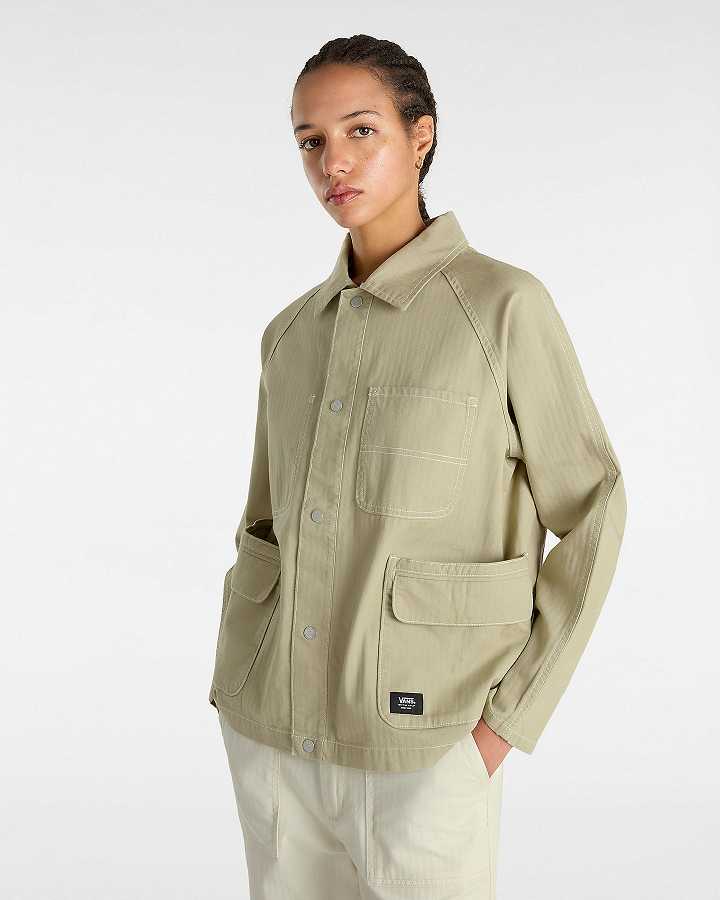 Beige Vans Codey Utility Women Coat | VN6793124