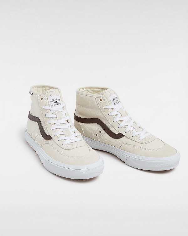 Beige Vans Crockett High Men Skate Shoes | VN5108462