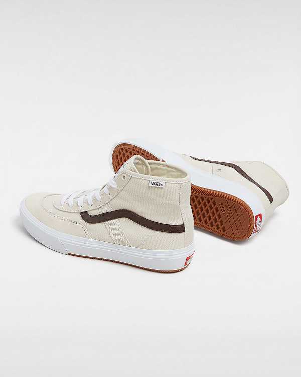 Beige Vans Crockett High Men Skate Shoes | VN5108462