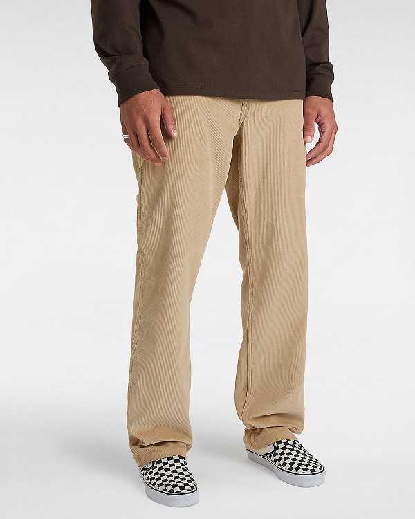 Beige Vans Drill Chore Carpenter Relaxed Men Pants | VN6312045