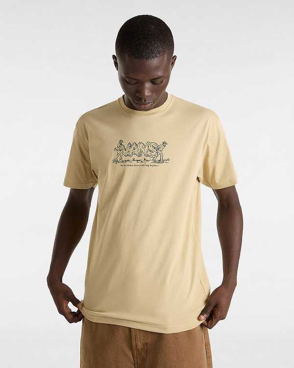 Beige Vans Last Remains Men T Shirts | VN6583704