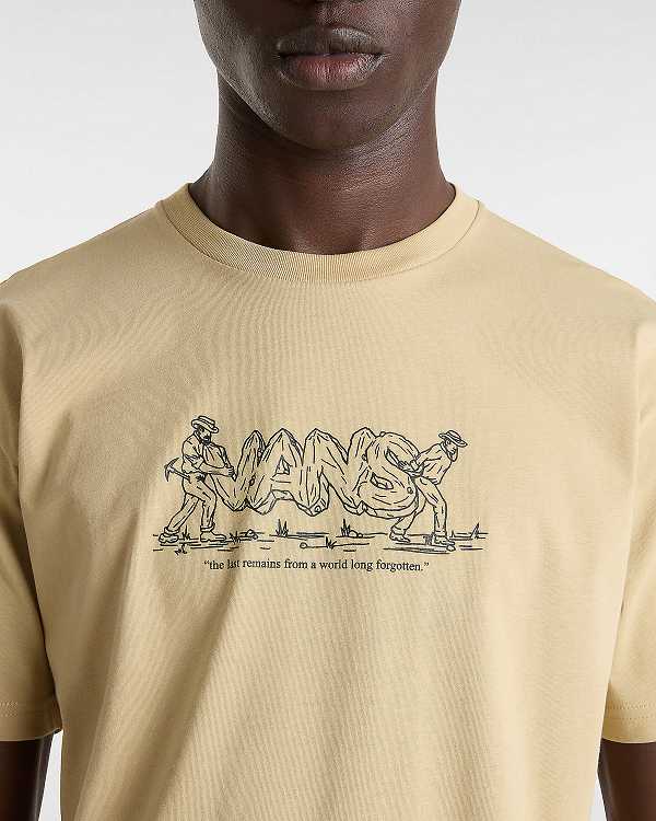 Beige Vans Last Remains Men T Shirts | VN6583704