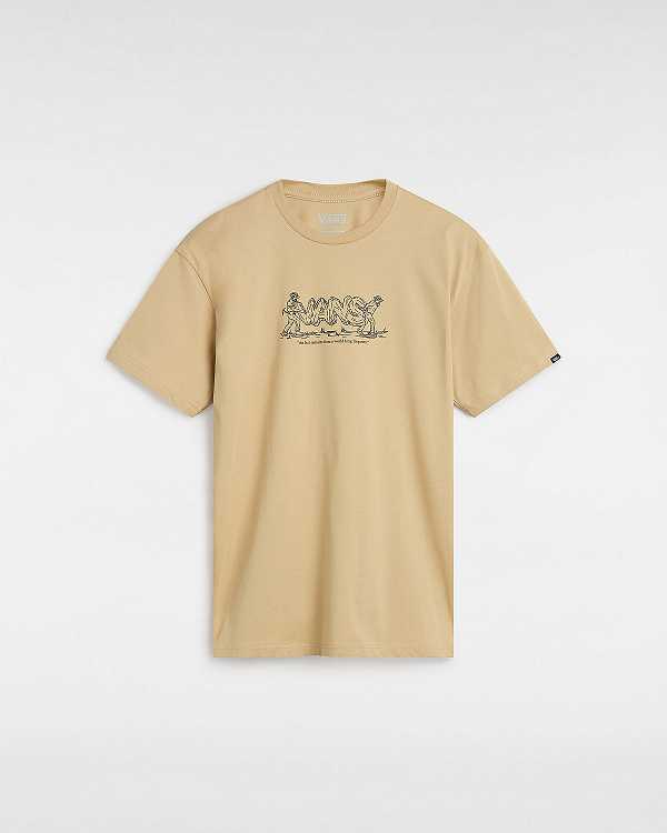 Beige Vans Last Remains Men T Shirts | VN6583704