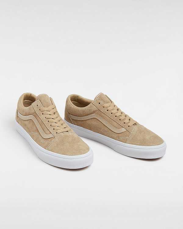 Beige Vans Old Skool Pig Suede Women Sneakers | VN3580967